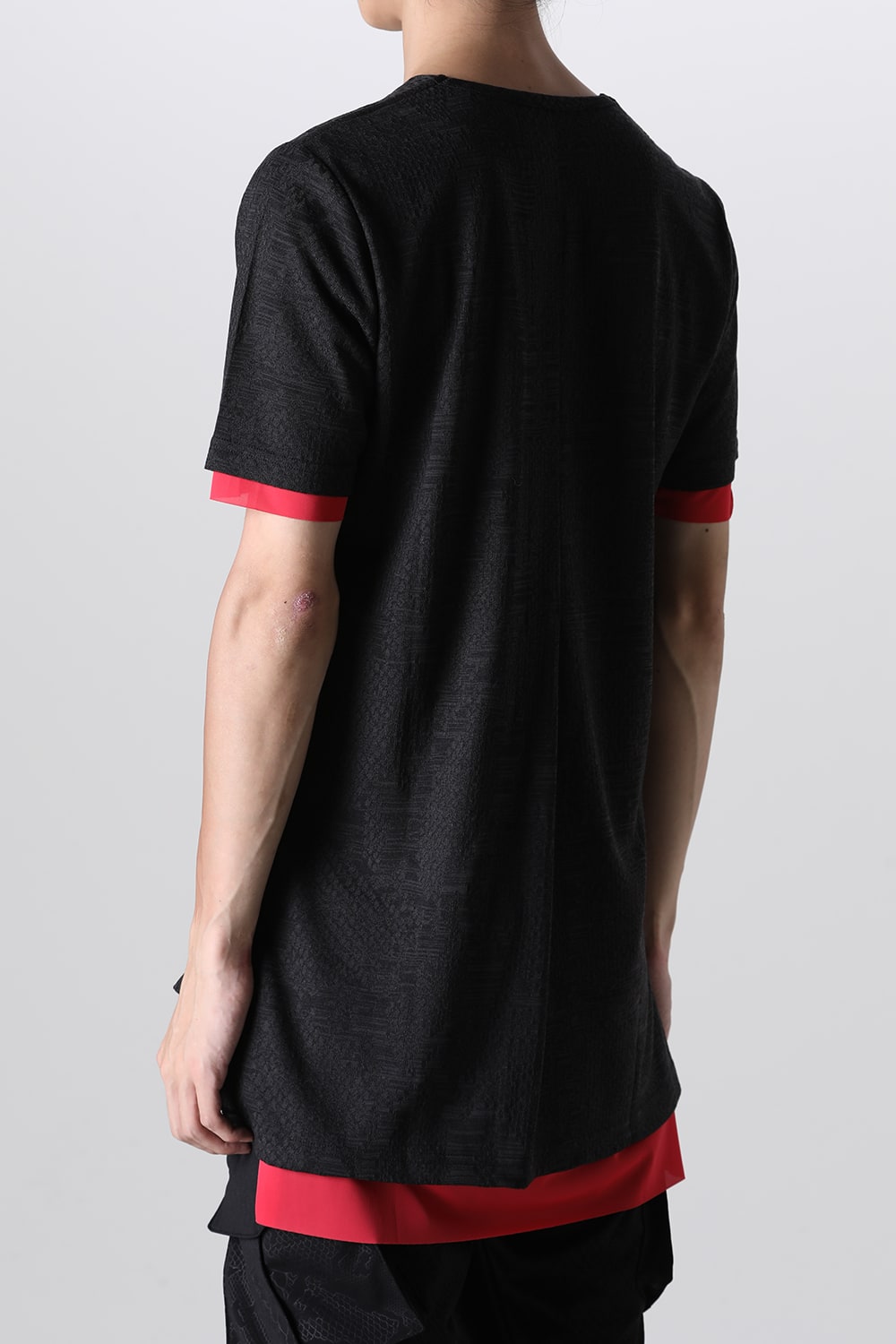 Layered Petit Frill T-Shirt Black&Red