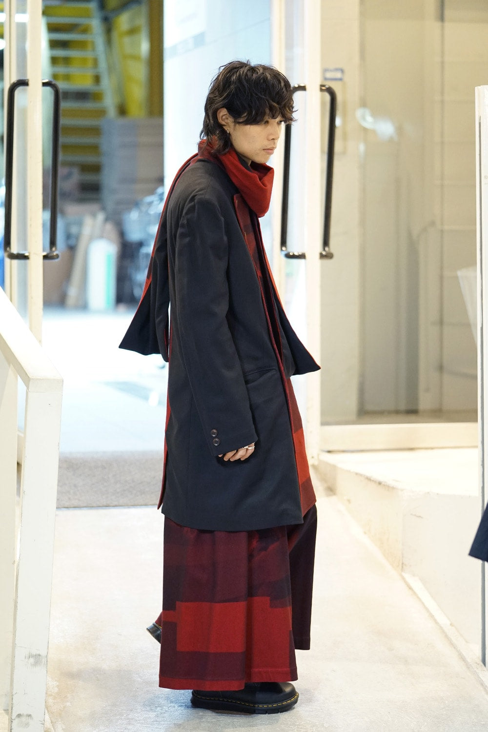 Red flannel scarf jacket