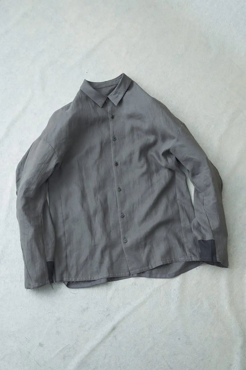 Shirt loose fit ramie Light Gray