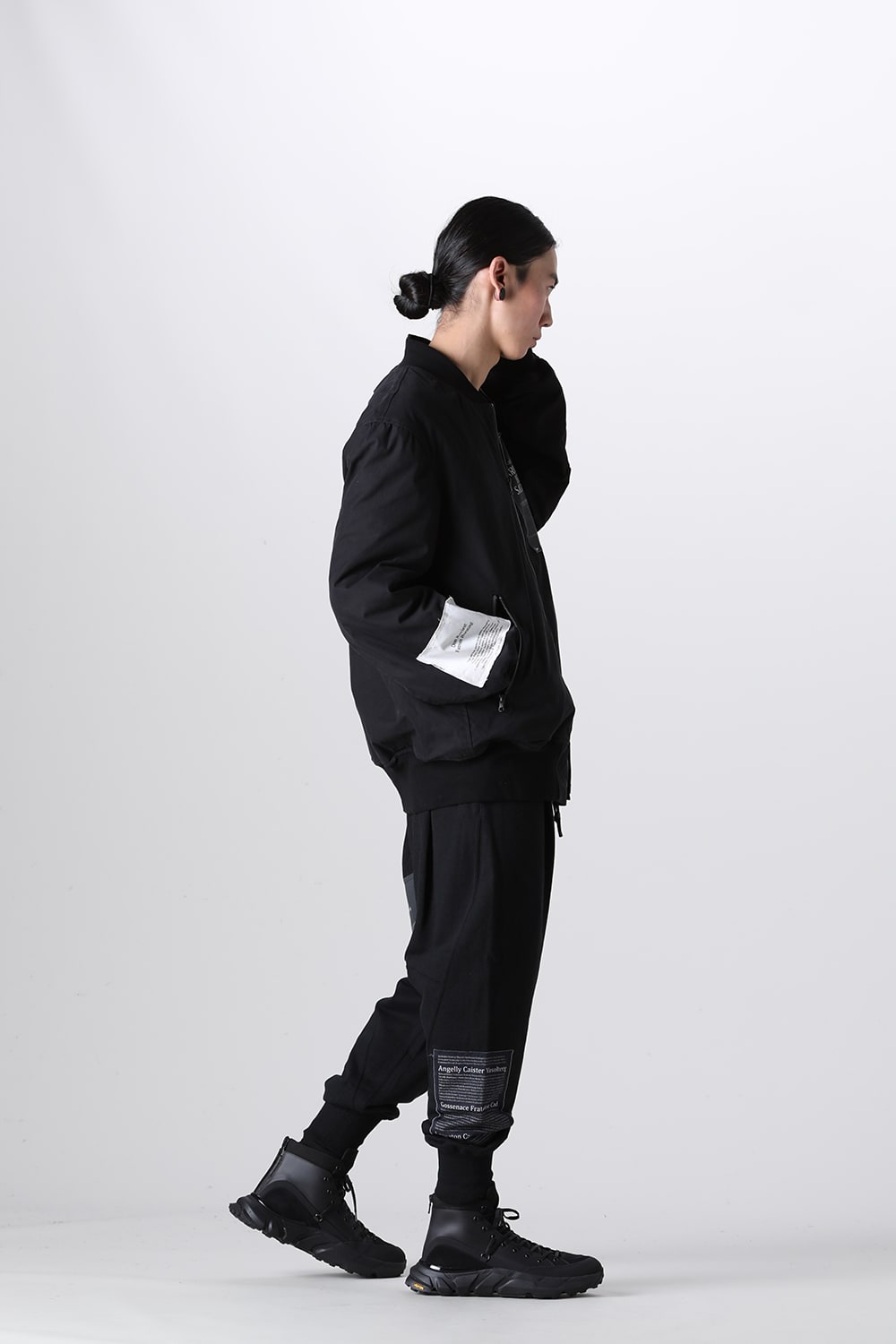 Oversized Bomber Jacket w/Printed Patches