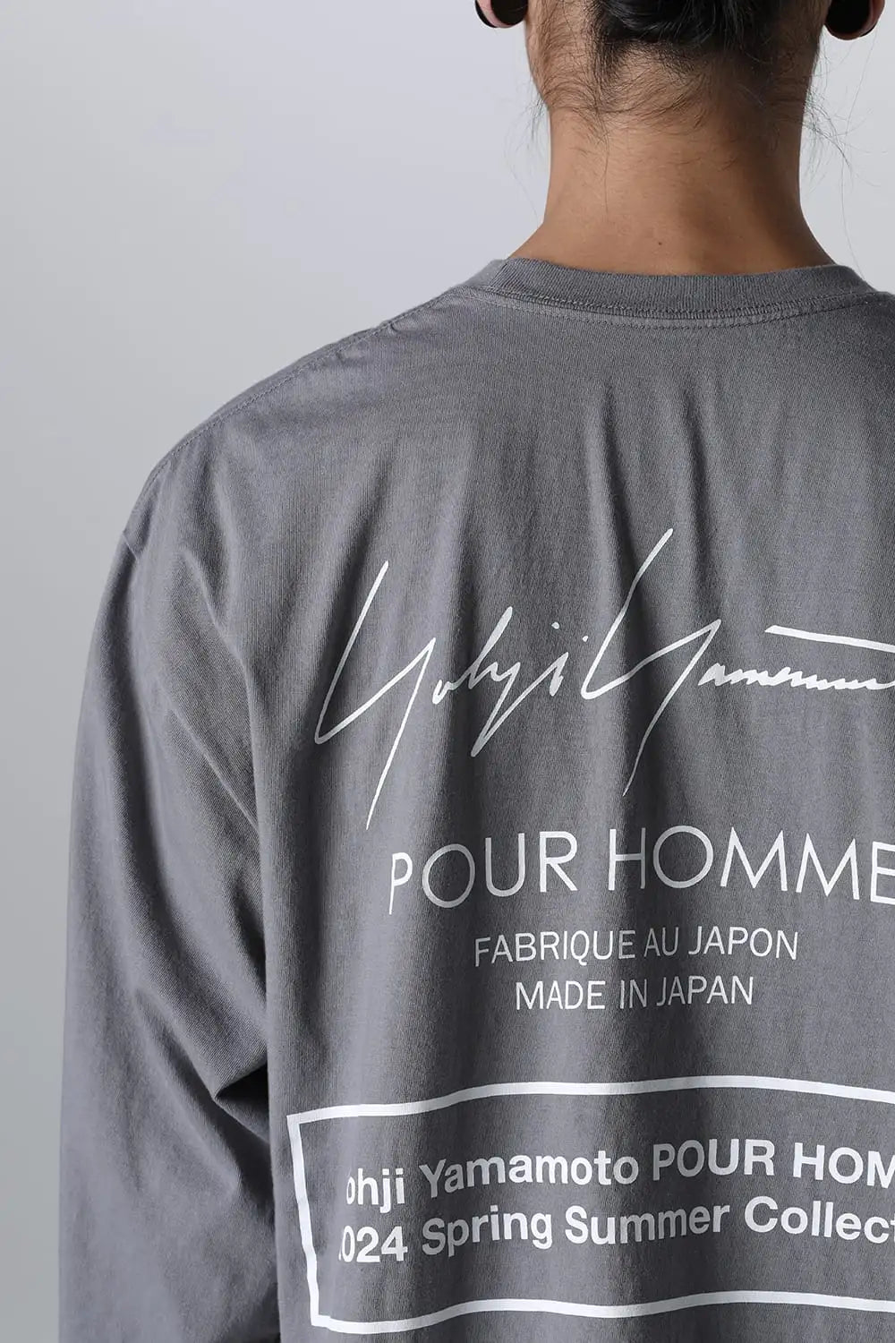 NEIGHBORHOOD × Yohji Yamamoto Print Long Sleeve T-Shirt Gray