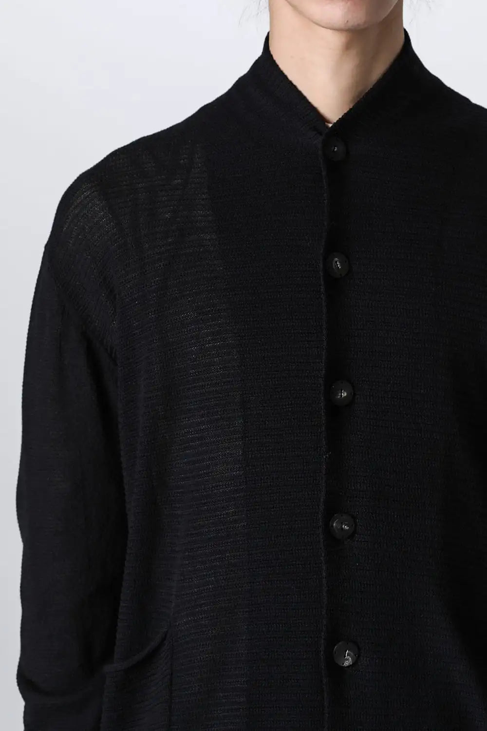 Knit cardigan cotton / linen / silk Black