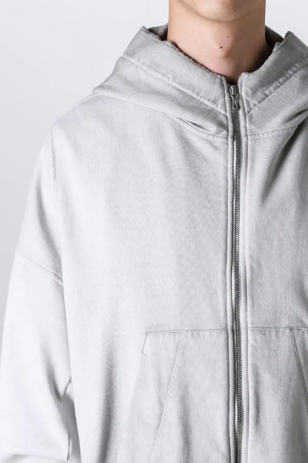 Cotton Sweat Zip Up Hoodie Plaster