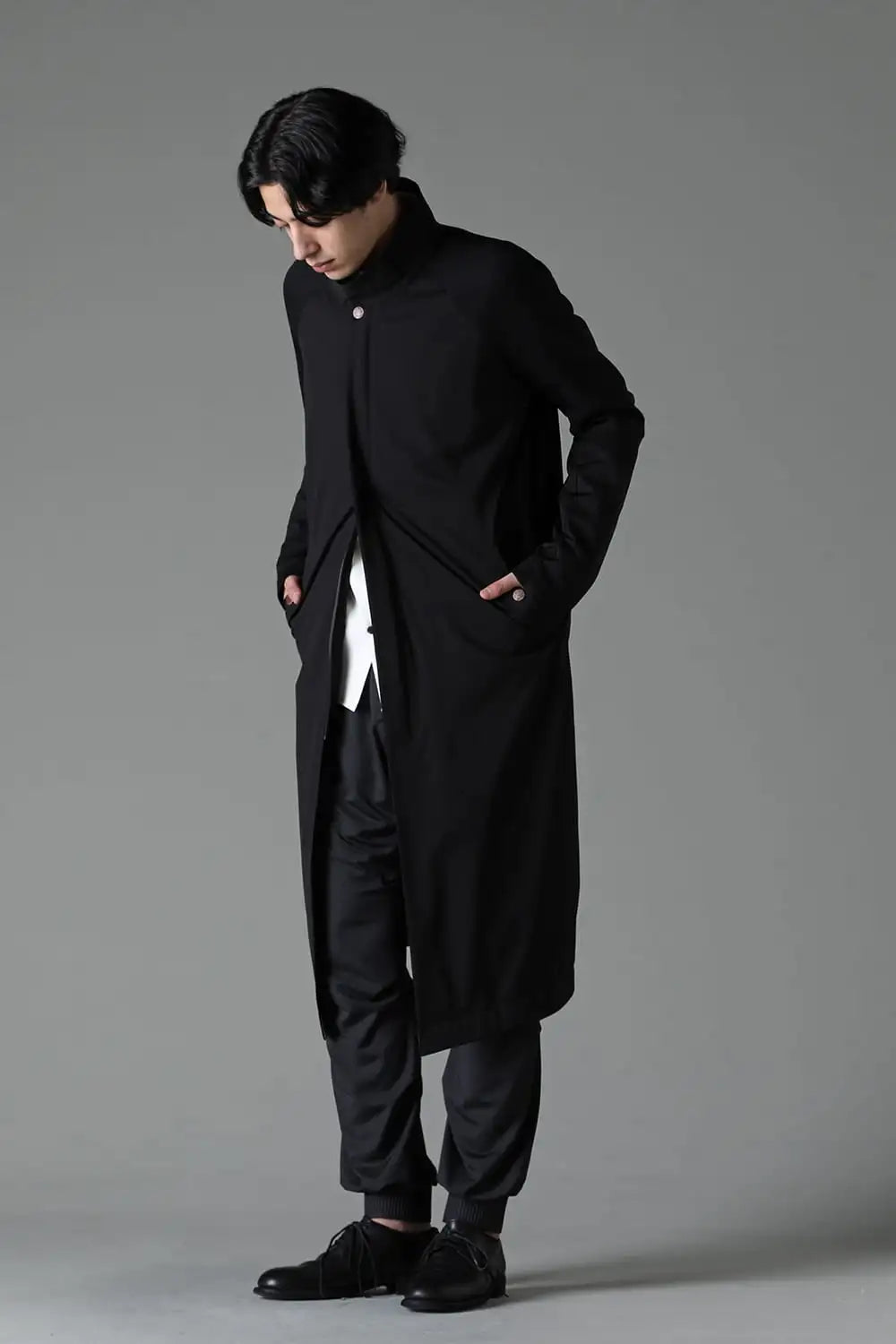 Hight neck coat water repellent polyester