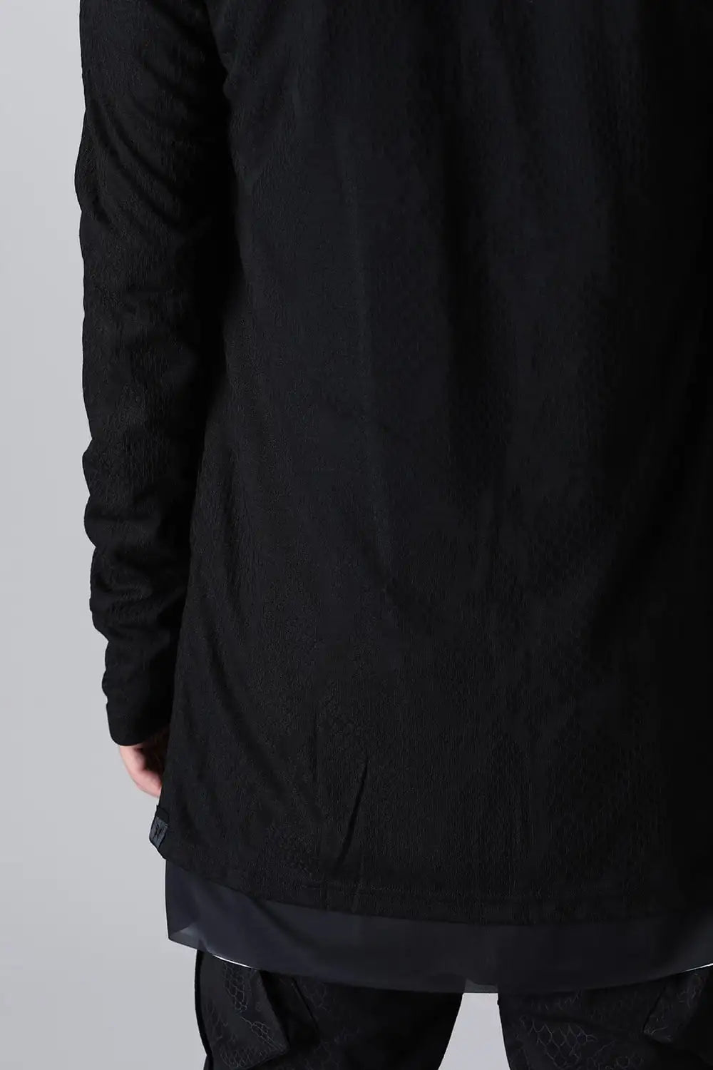 Layered Shawl Cardigan Black&Black