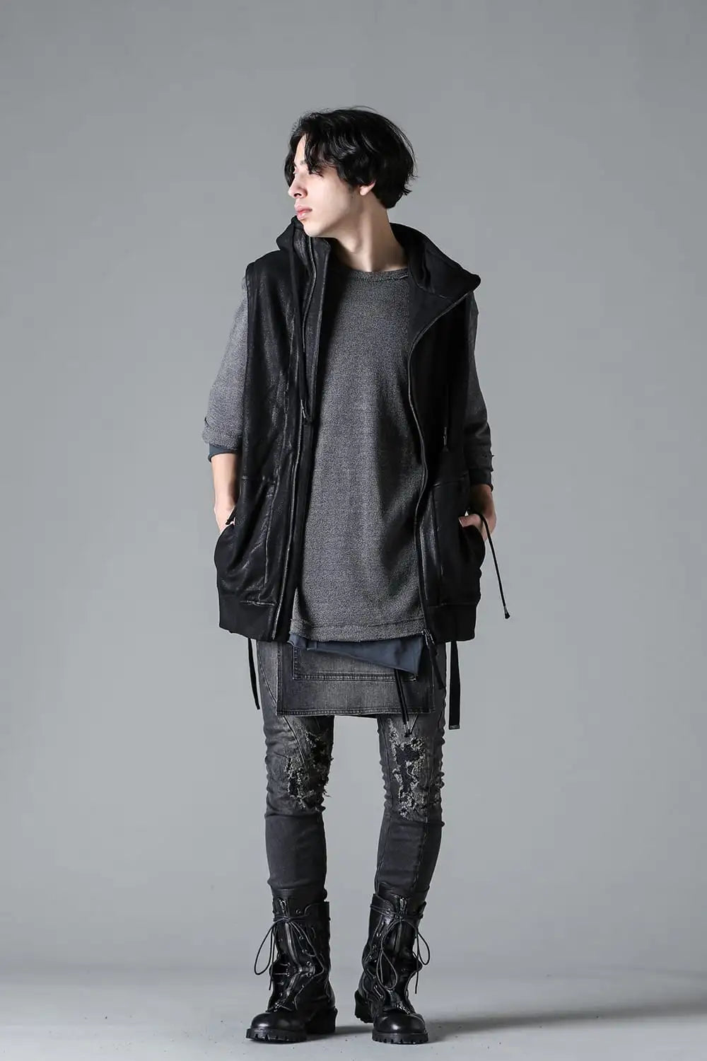 Untwisted Fleece-Line Coate Hooded Vest