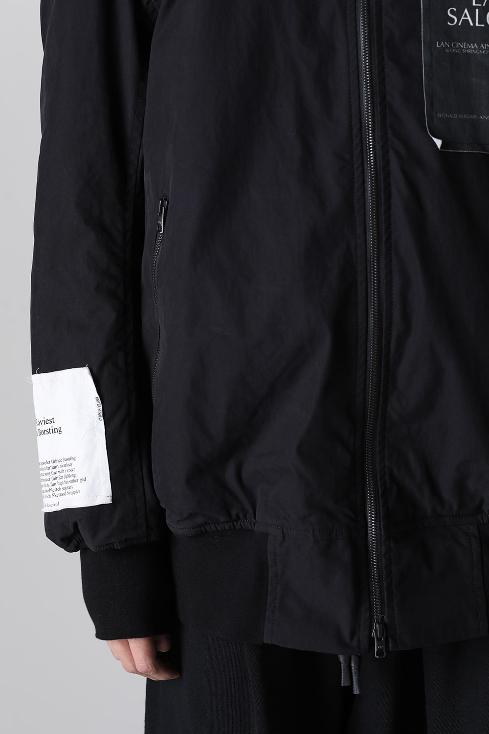 Oversized Bomber Jacket w/Printed Patches