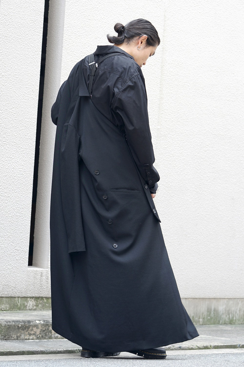 Left Front Double jacket Dress Wrinkled Gabardine