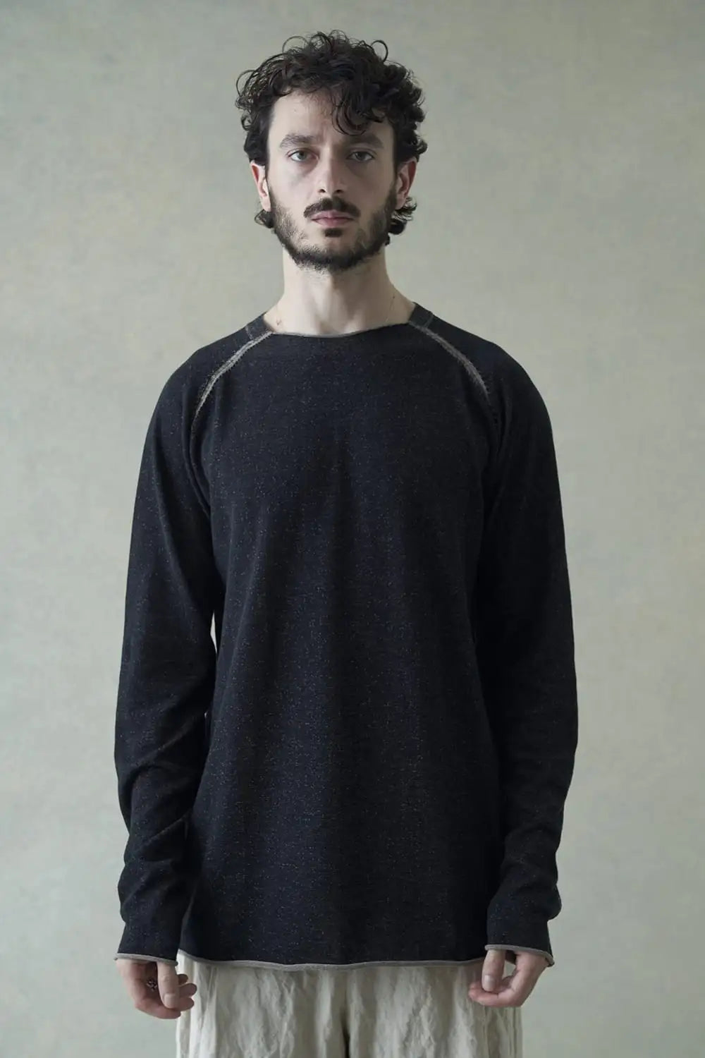 ロングスリーブ ハイツイストコットン Black