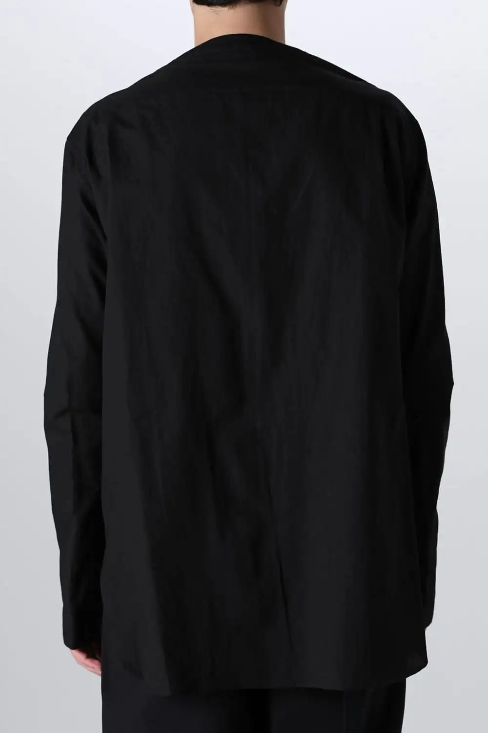 Cotton/Linen V Shirt  Black