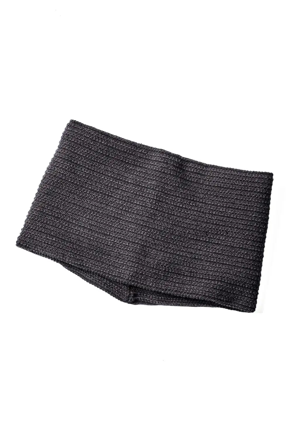 Knit headband high twist cotton stripe Mad Gray