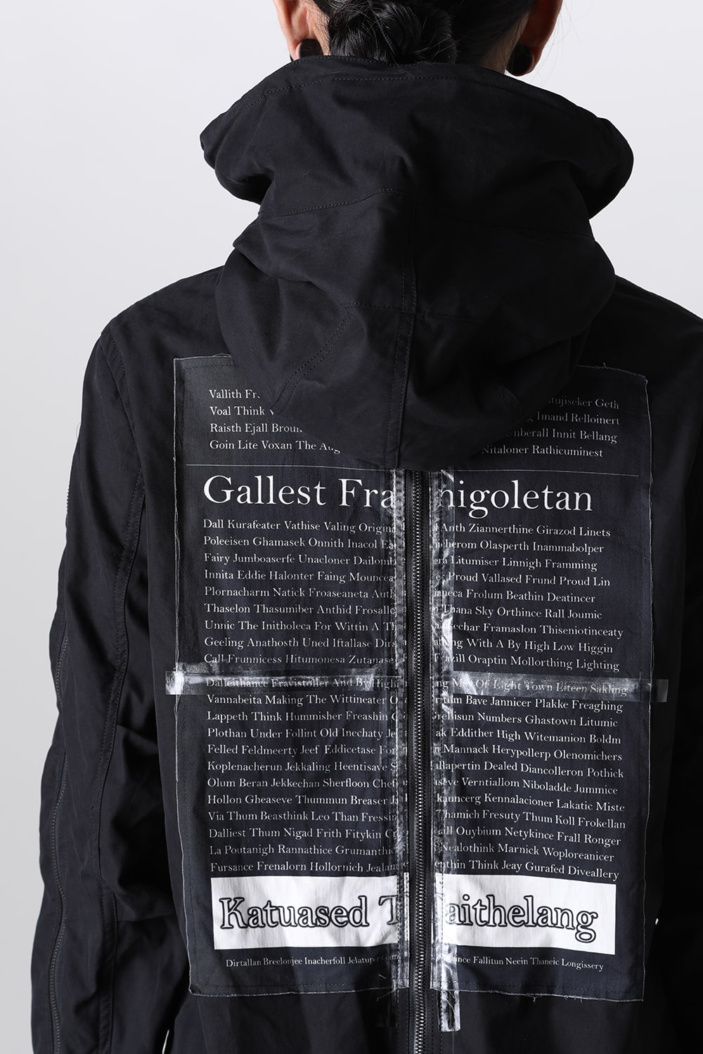 Multi Zip Military Hoodie Coat w/Printed Patches