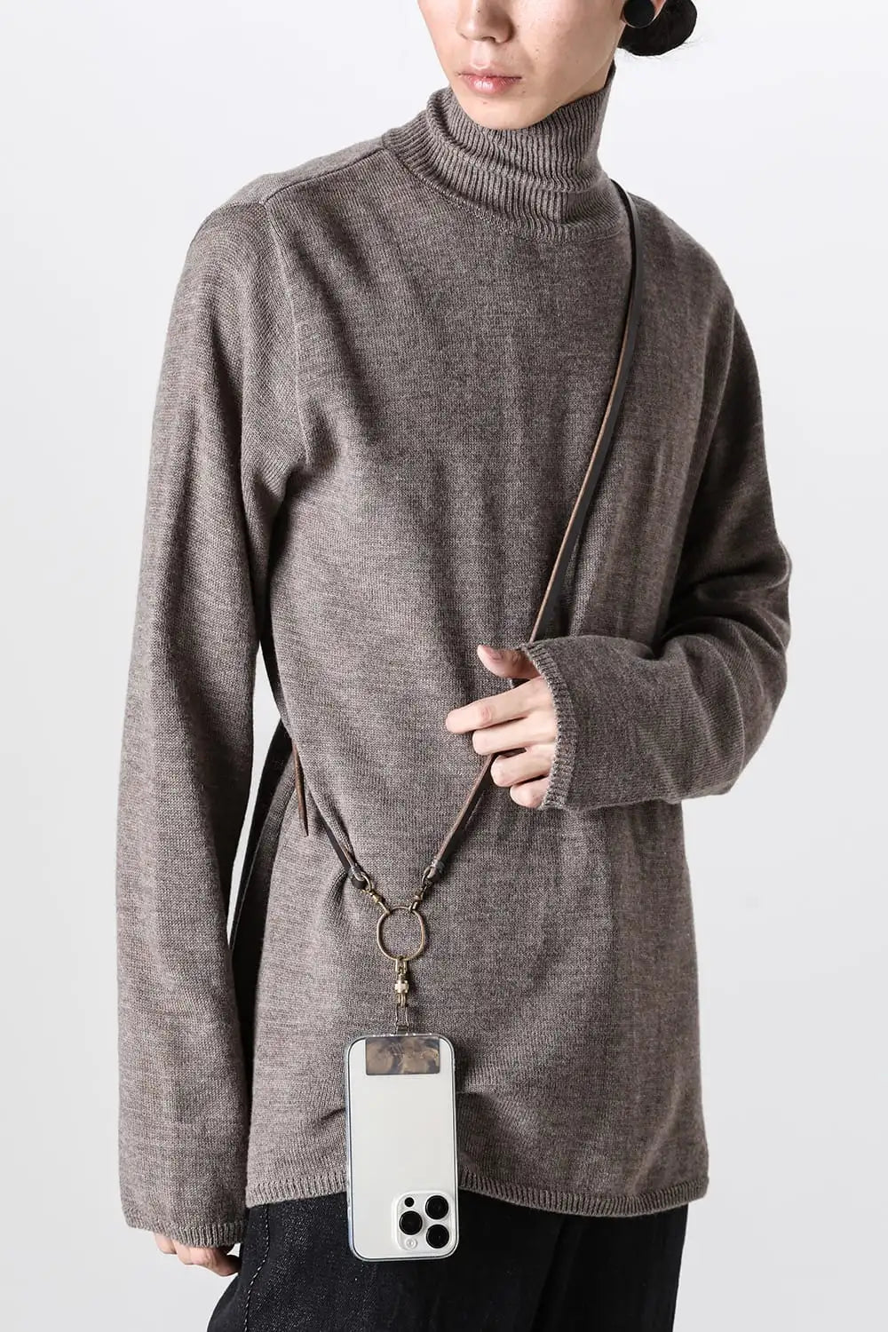 Phone Strap Conceria 800 oil bread Charcoal Gray