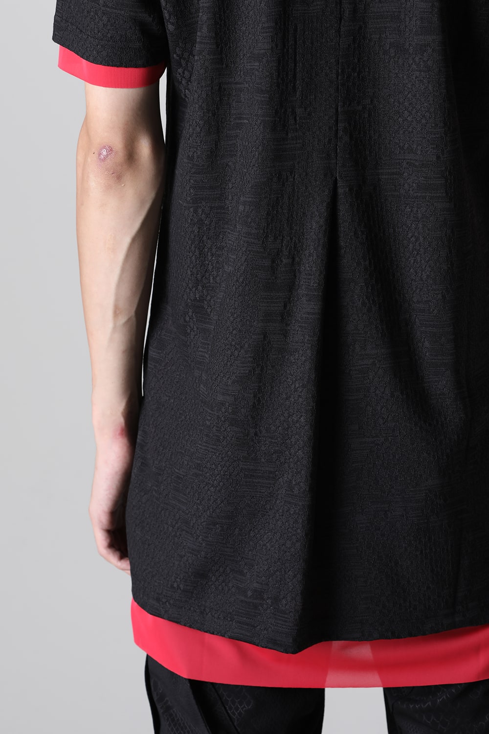 Layered Petit Frill T-Shirt Black&Red