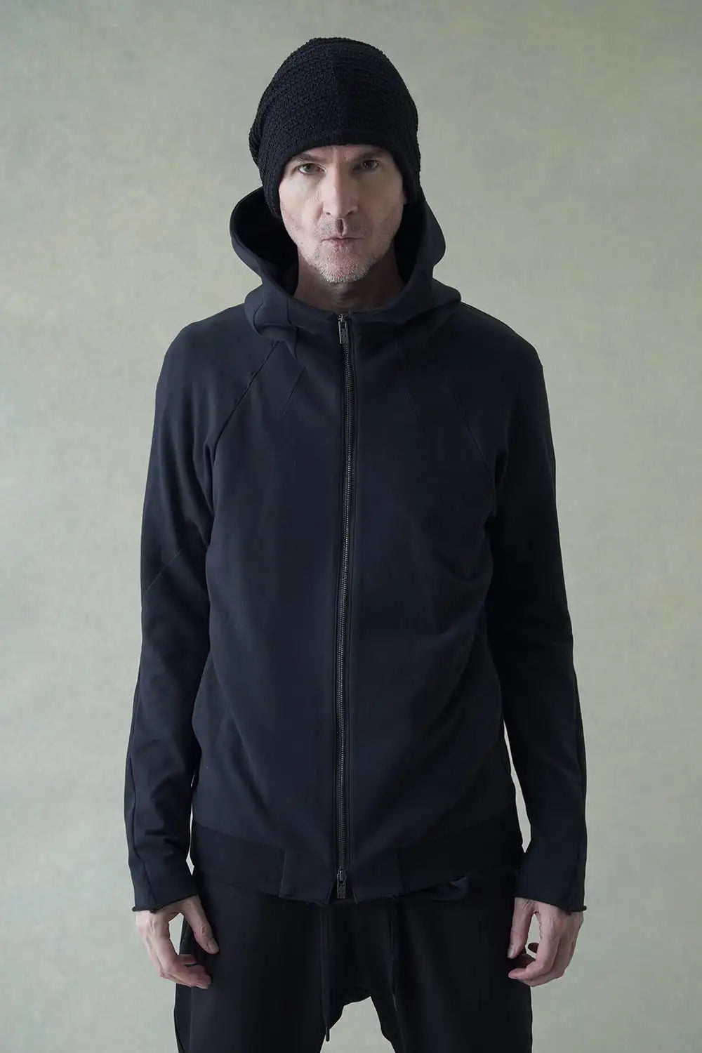 Hooded jacket stretch jersey