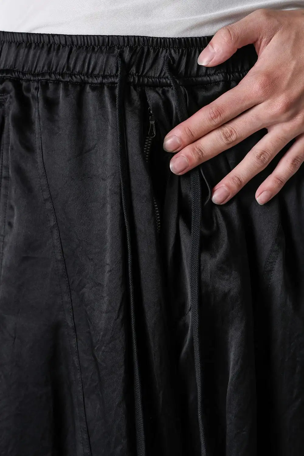 Acetate Vintage Satin Twisted Wide Pants