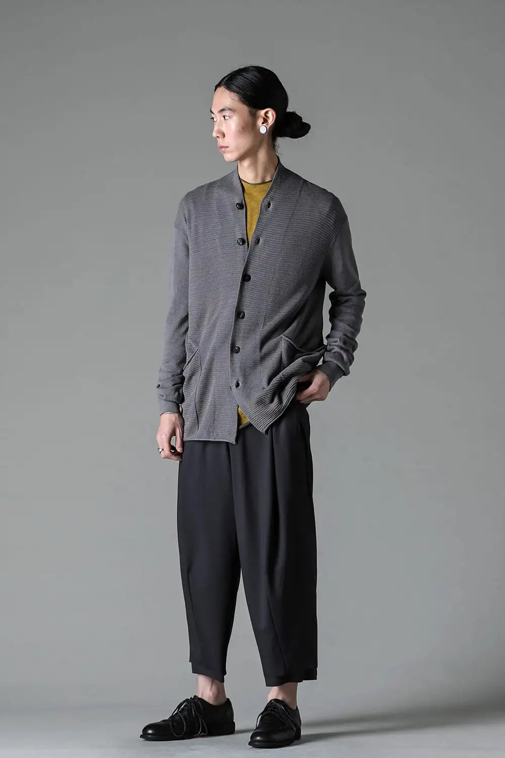 Knit cardigan cotton / linen / silk Gray