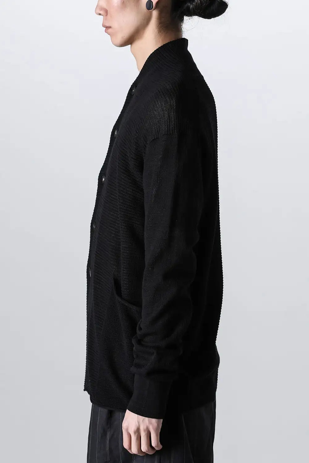 Knit cardigan cotton / linen / silk Black