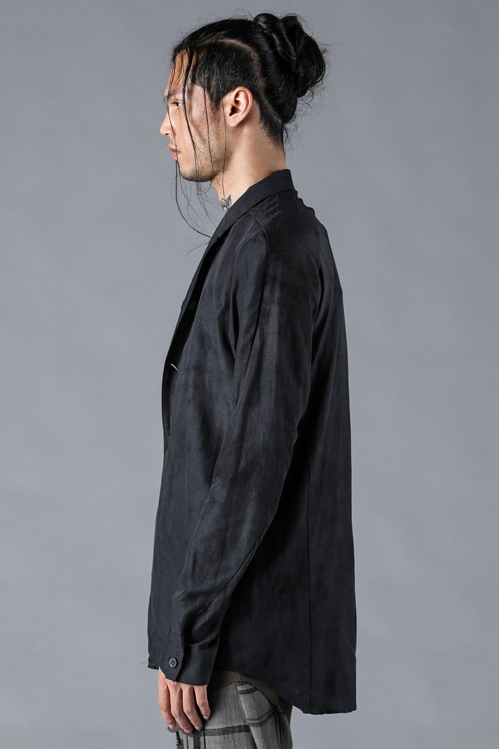 Uneven Dyed Linen x Rayon Tailored Shirt JKT