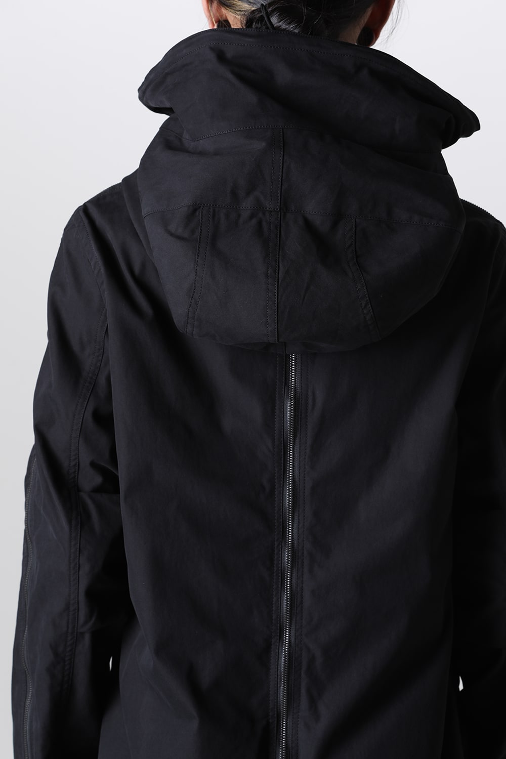Multi Zip Military Hoodie Coat - Without Patches Black