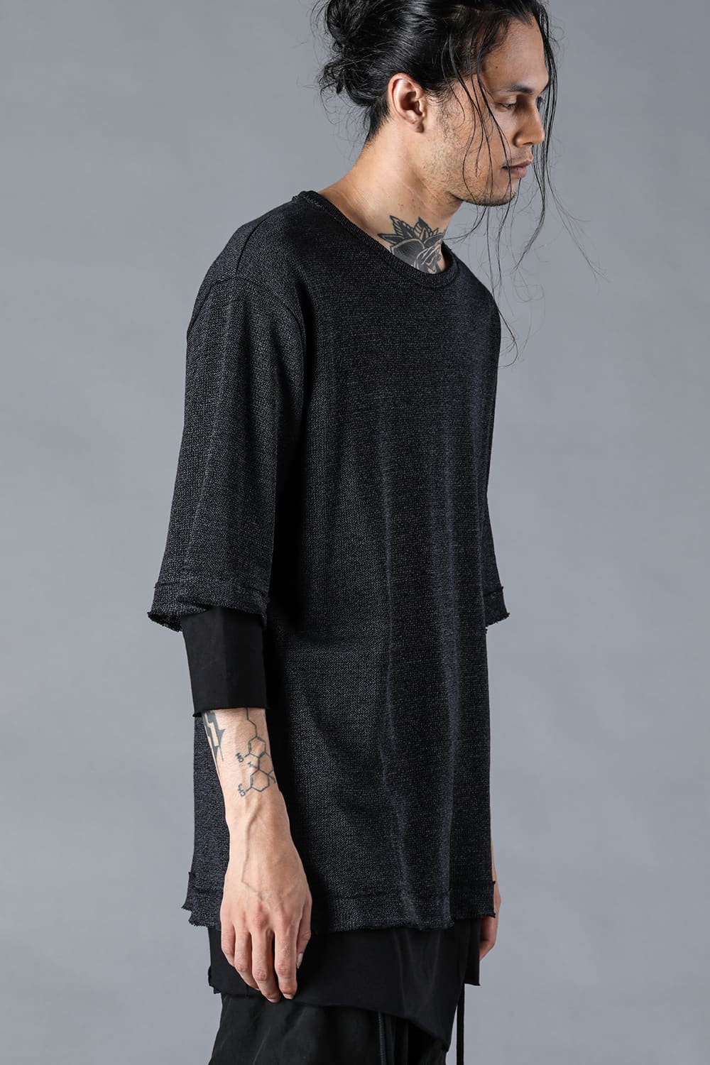 Washi x Rayon Knit Layered T-Shirt