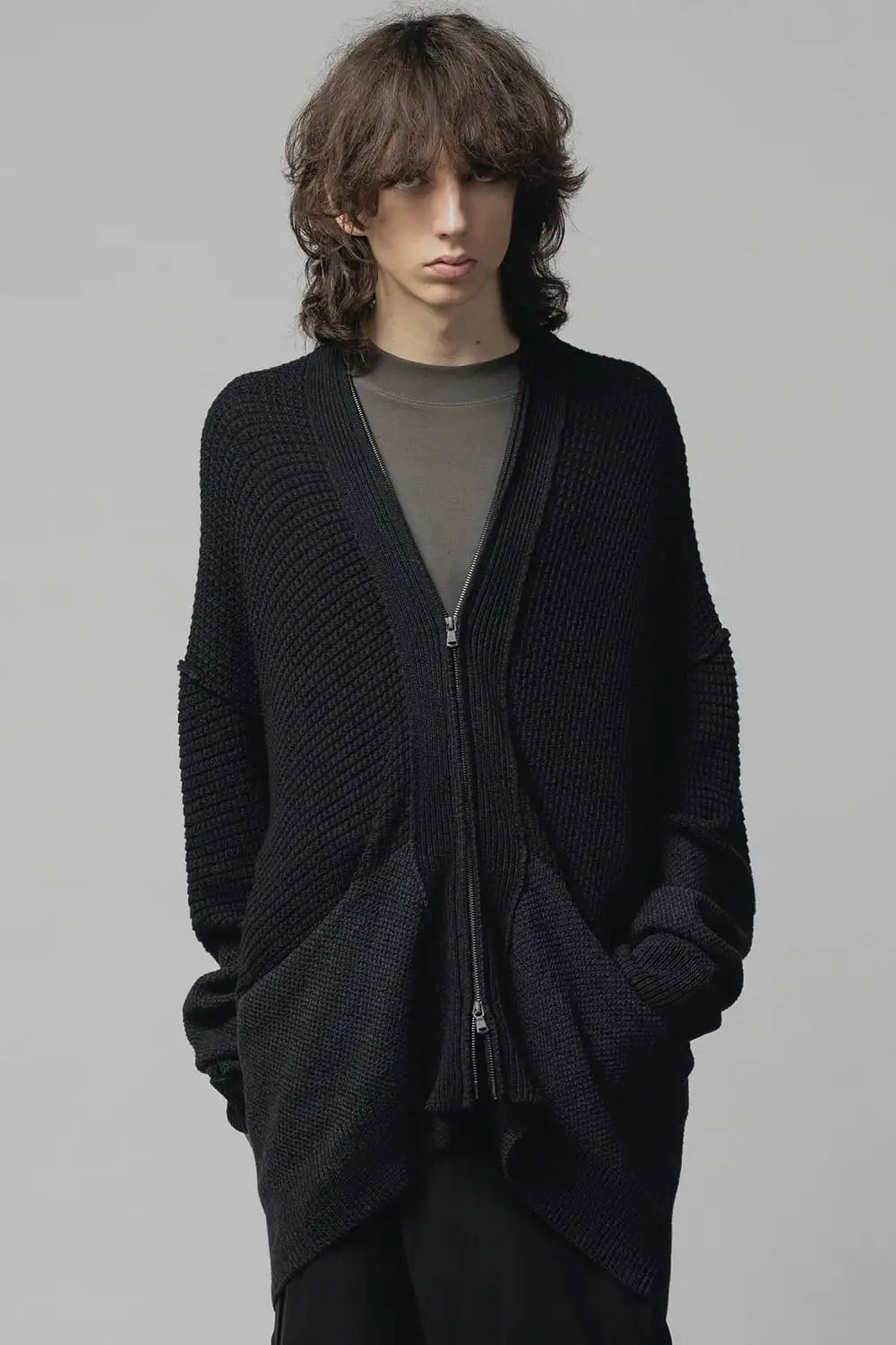 7G Knit Cardigan Black