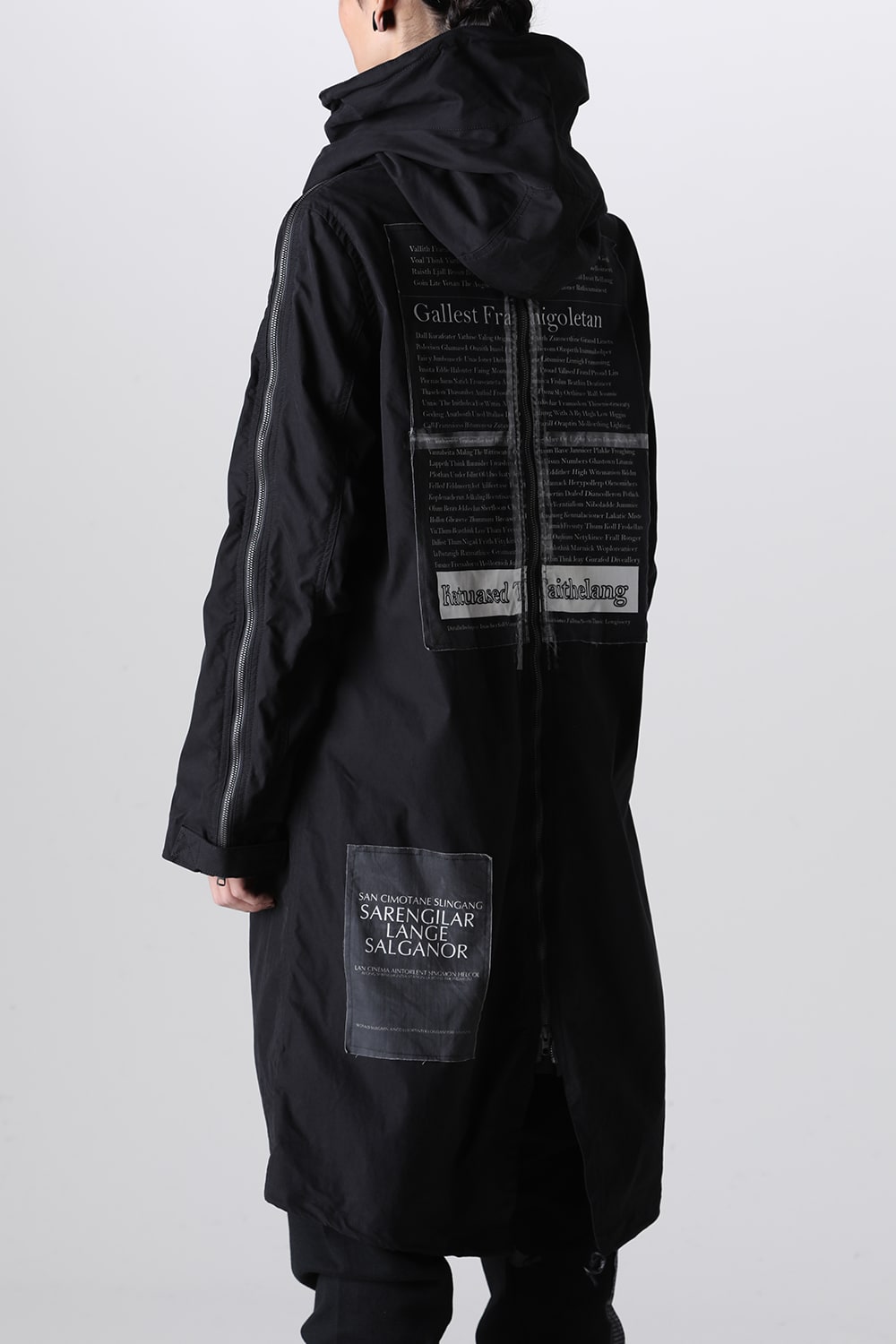 Multi Zip Military Hoodie Coat w/Printed Patches