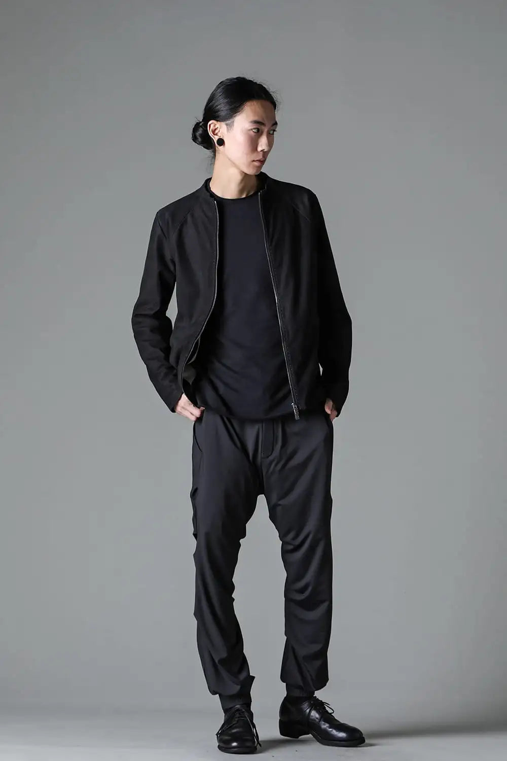 Jacket soft nubuck cow leather Black