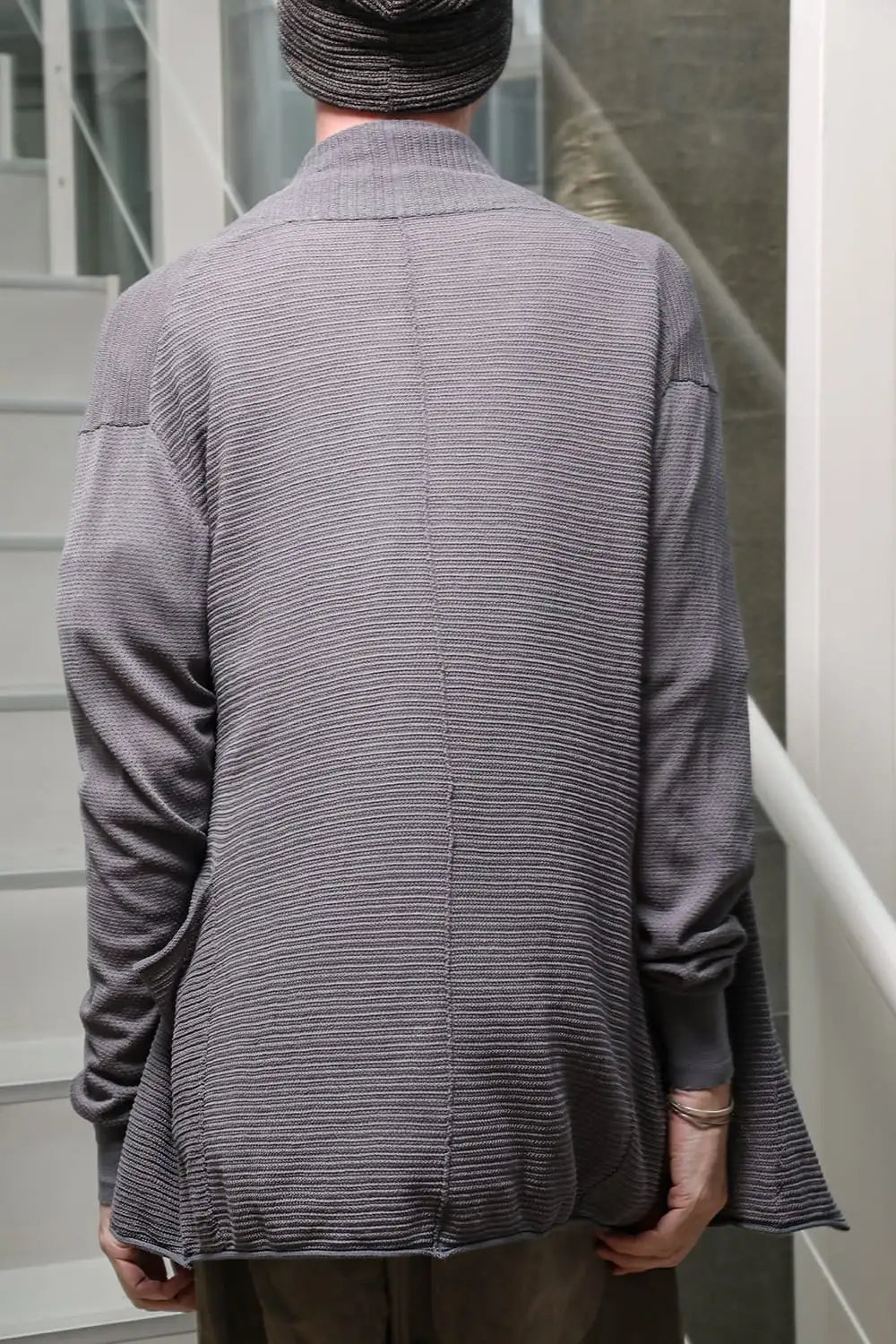 Knit cardigan cotton / linen / silk Gray