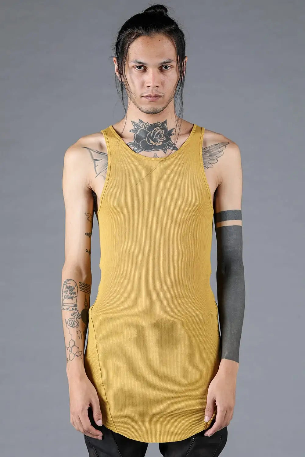 Cotton x Rayon Ribbed Tank Top Mustard