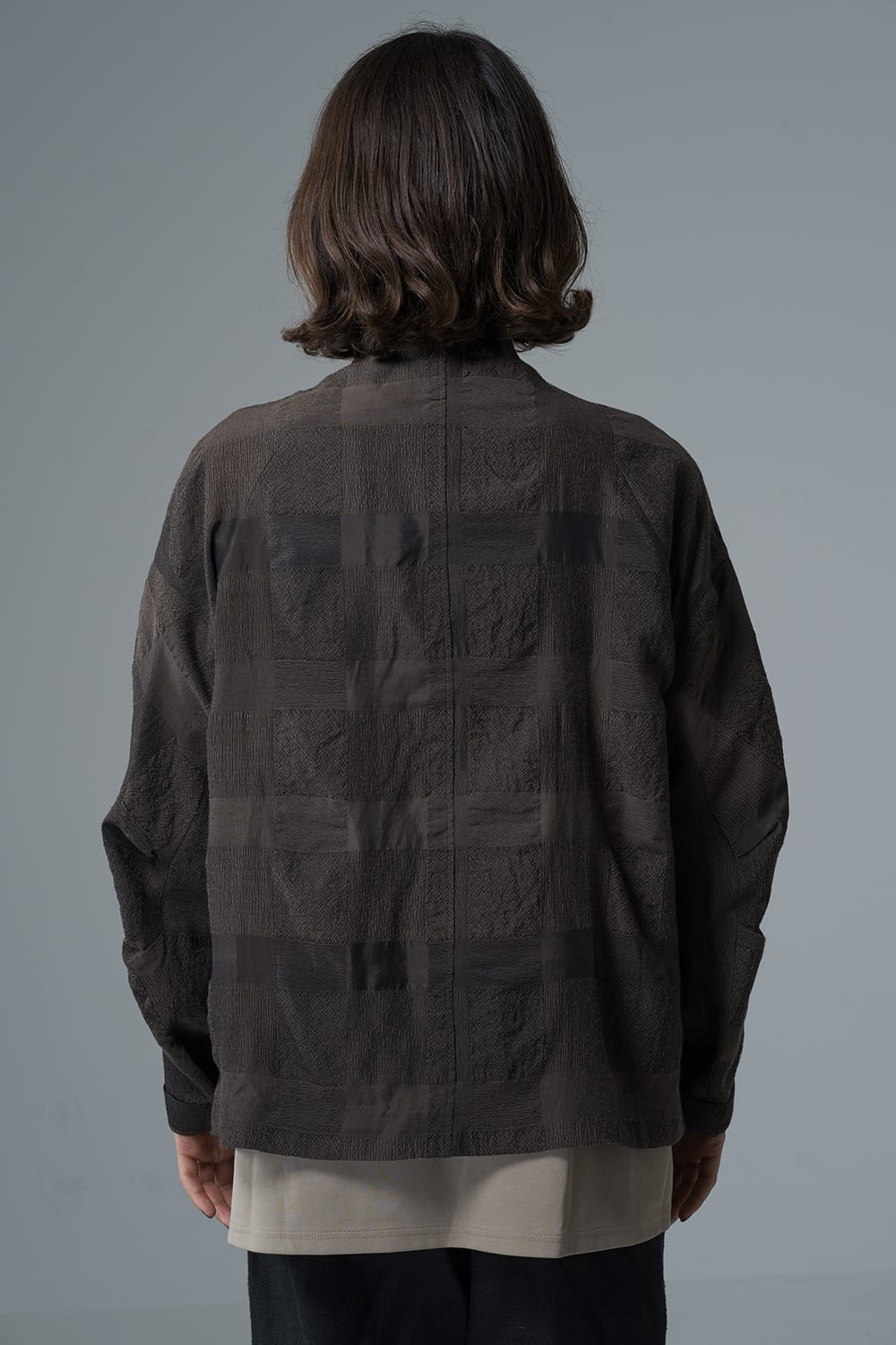 Jacket block check jacquard  Gray