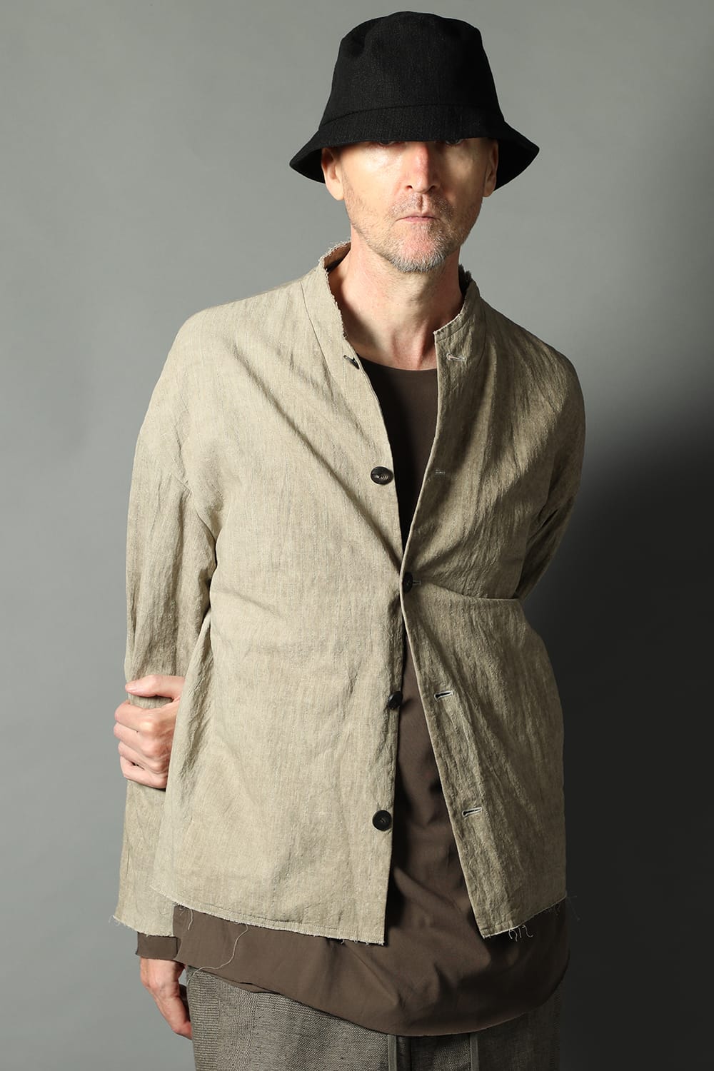 Jacket cotton / linen cold dyed