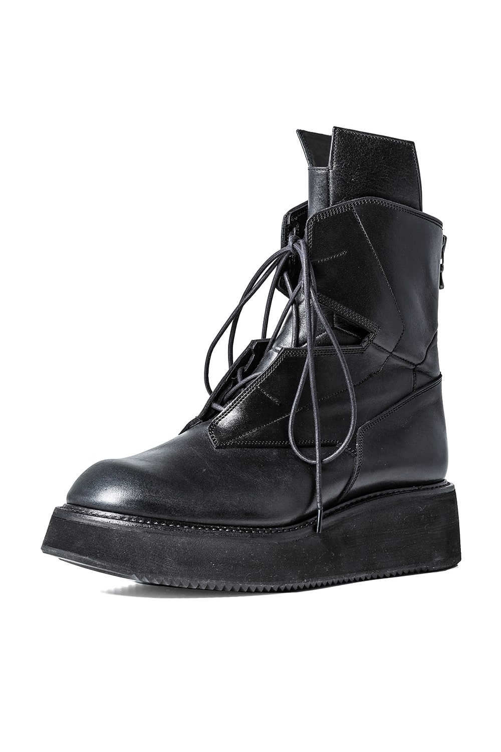 Cow Skin Lace Up Boots