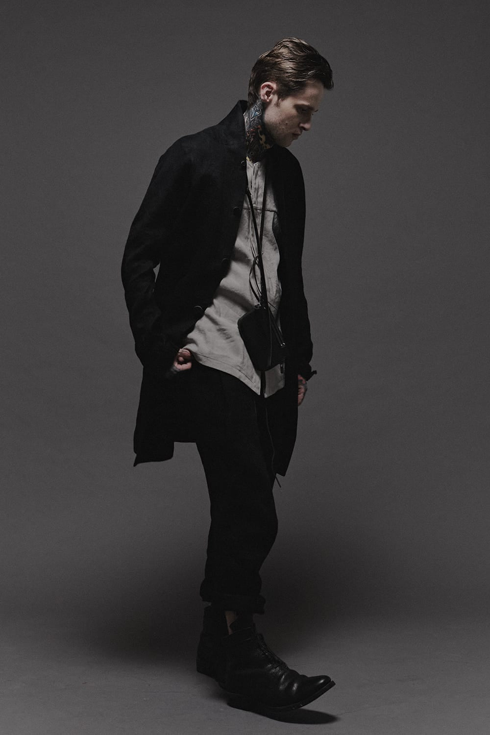 Linen Herringbone Half Coat