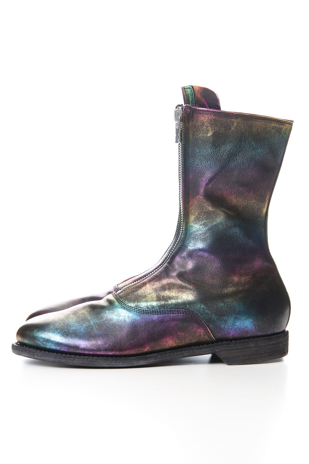 Middle Front Zip Boots Single Sole - Horse Laminato FG Leather - 310