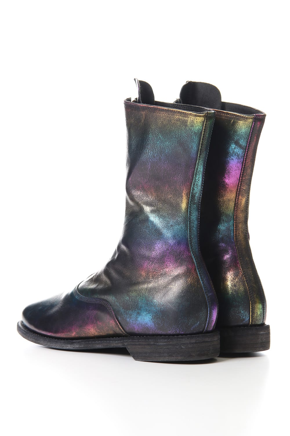 Middle Front Zip Boots Single Sole - Horse Laminato FG Leather - 310