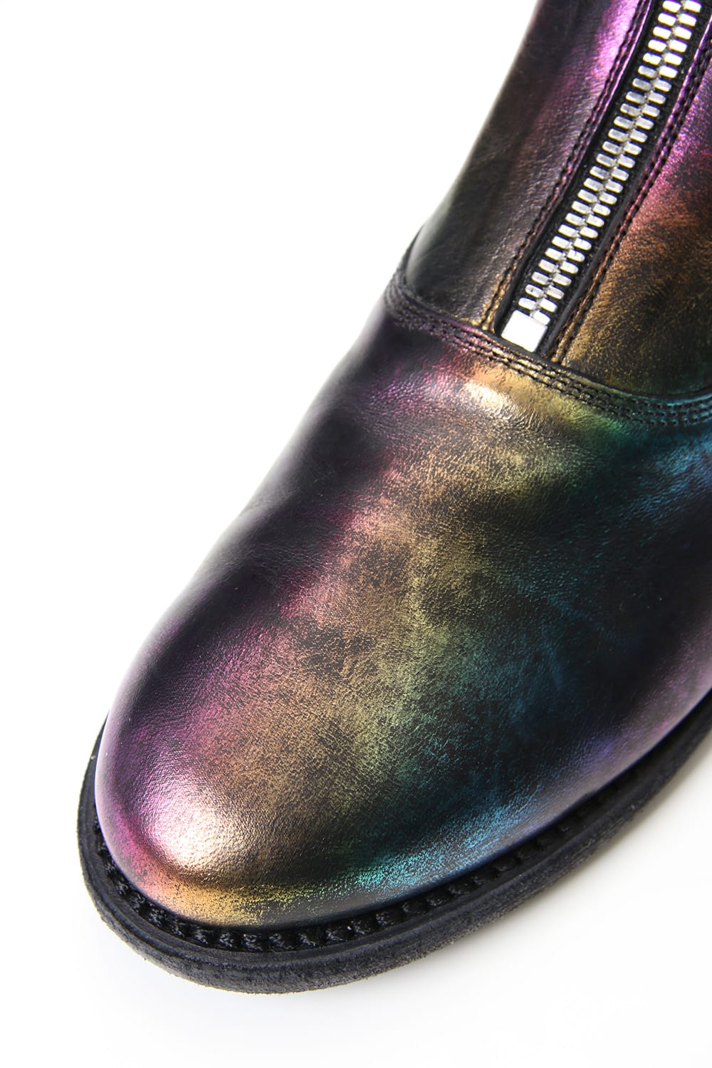 Middle Front Zip Boots Single Sole - Horse Laminato FG Leather - 310