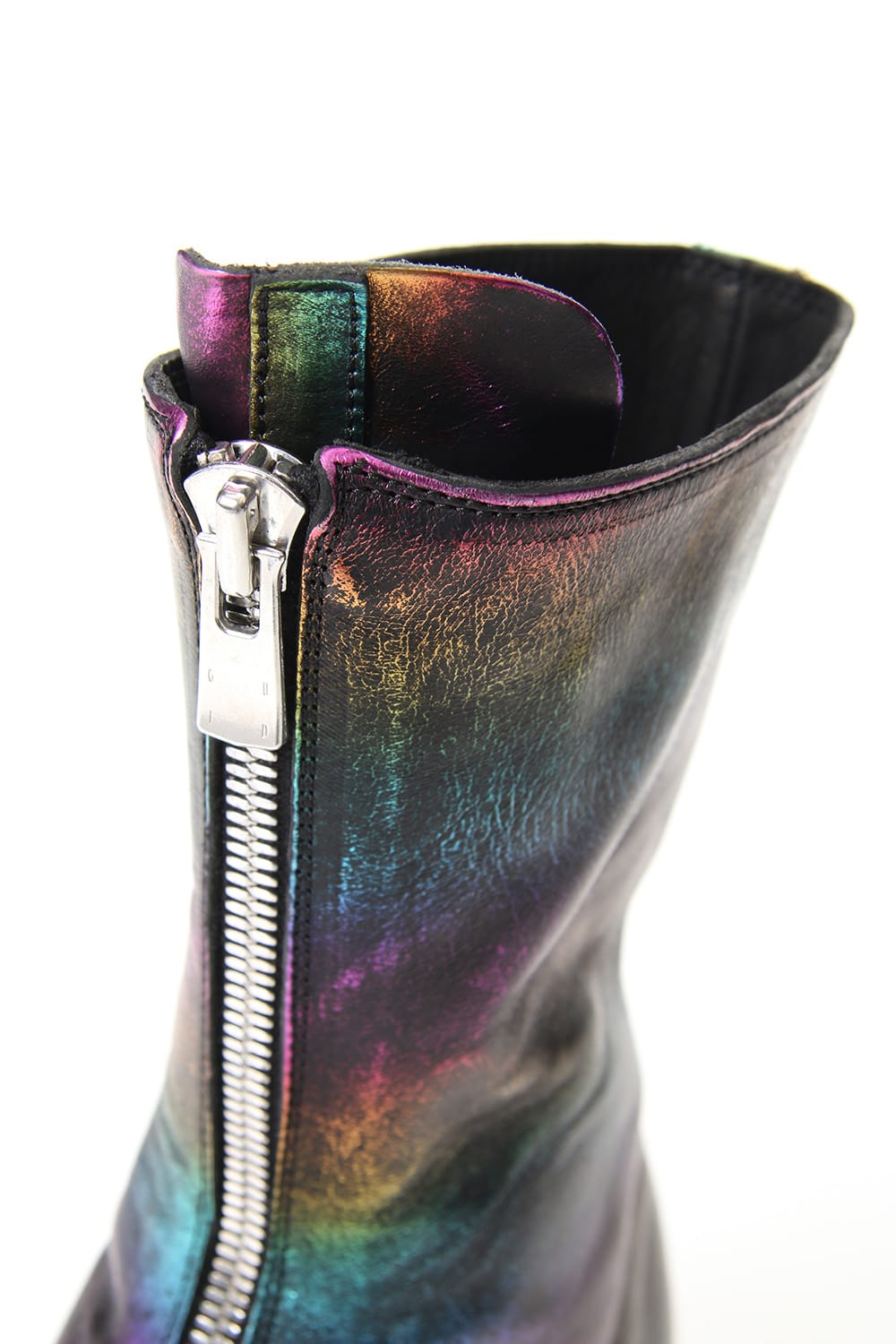 Middle Front Zip Boots Single Sole - Horse Laminato FG Leather - 310