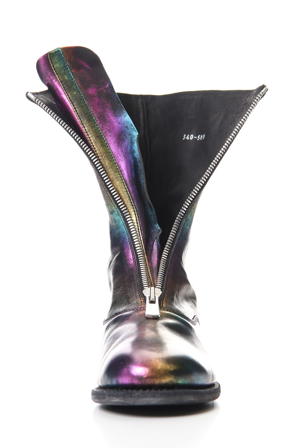 Middle Front Zip Boots Single Sole - Horse Laminato FG Leather - 310