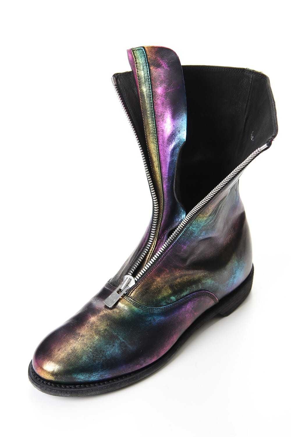 Middle Front Zip Boots Single Sole - Horse Laminato FG Leather - 310