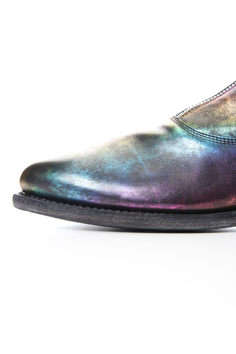 Middle Front Zip Boots Single Sole - Horse Laminato FG Leather - 310