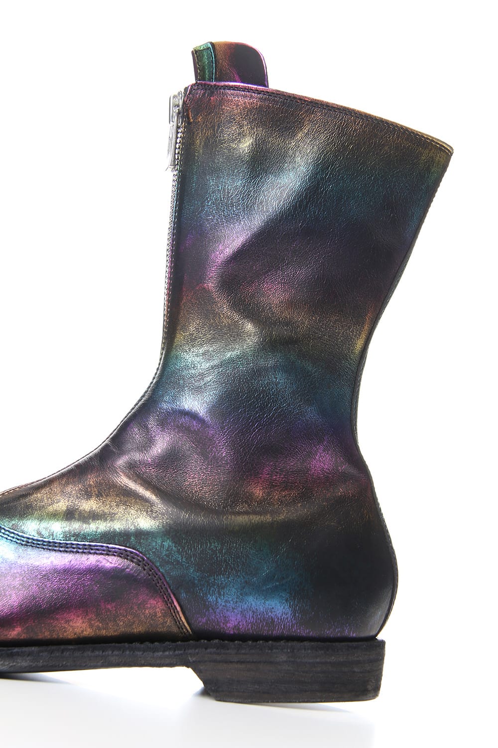 Middle Front Zip Boots Single Sole - Horse Laminato FG Leather - 310