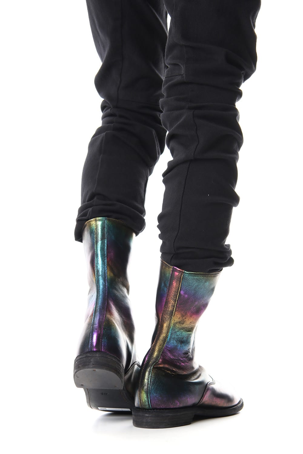 Middle Front Zip Boots Single Sole - Horse Laminato FG Leather - 310