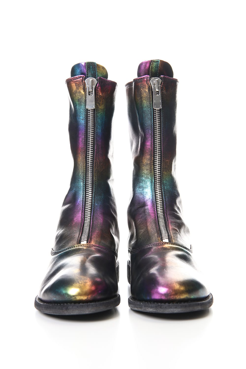 Middle Front Zip Boots Single Sole - Horse Laminato FG Leather - 310