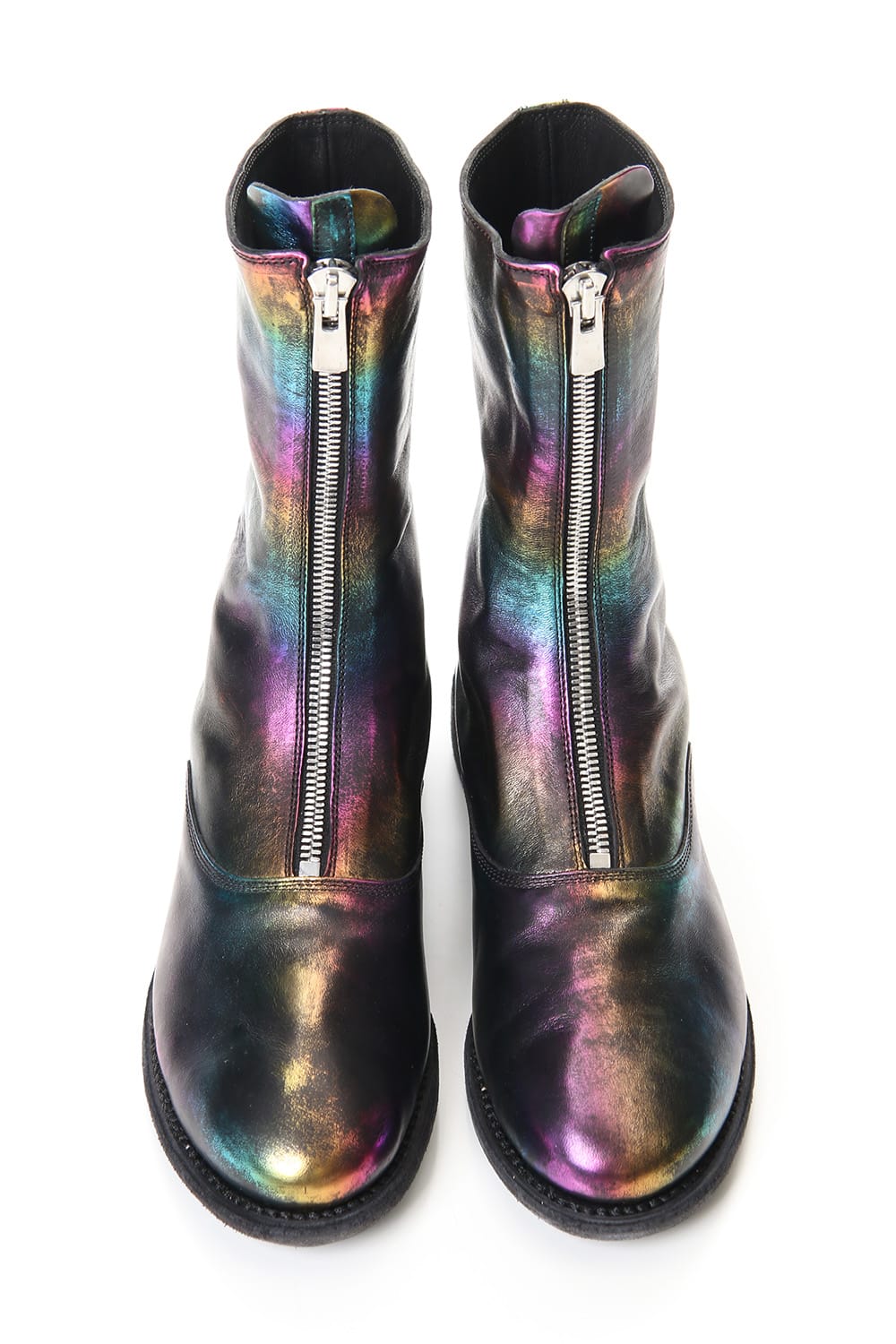 Middle Front Zip Boots Single Sole - Horse Laminato FG Leather - 310