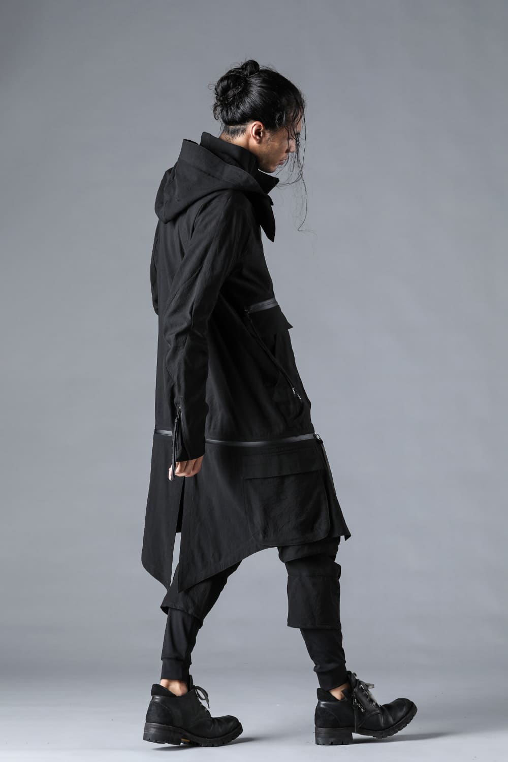 Salt-Shrunk Washed Dobby Border Military Coat