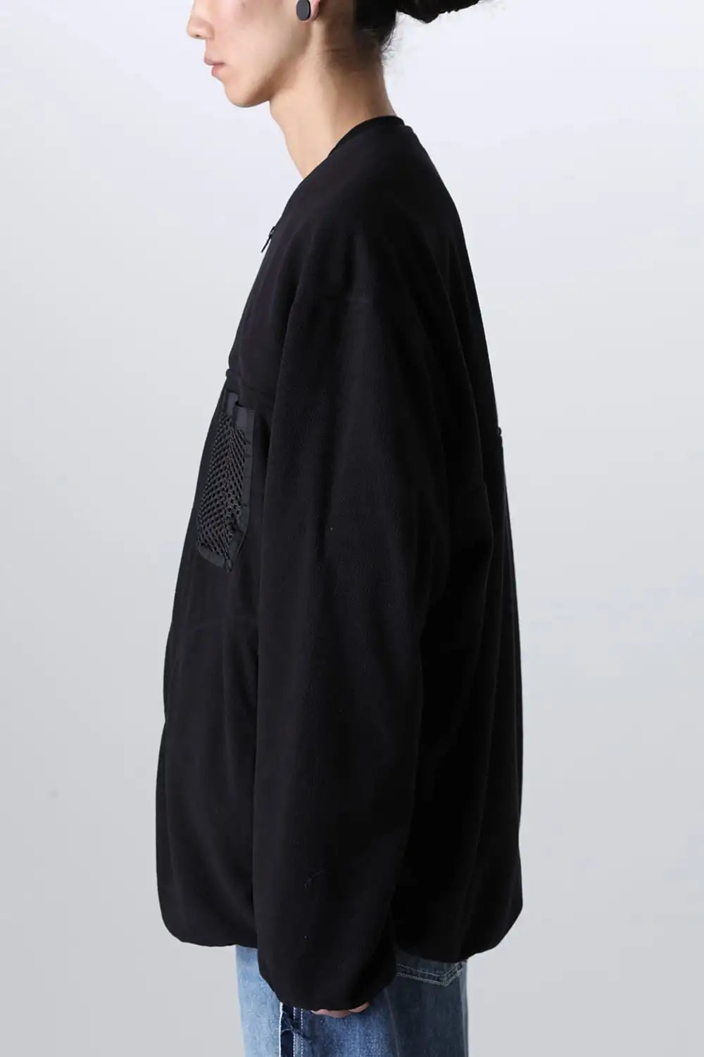 back gusset sleeve full zip fleece jacket.(solid)