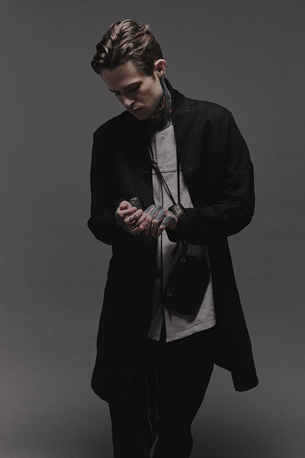 Linen Herringbone Half Coat