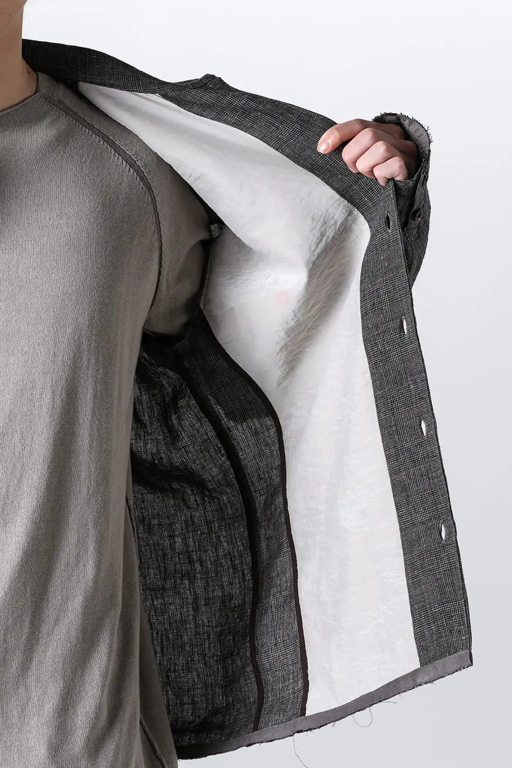 ジャケット リネン グレンチェック