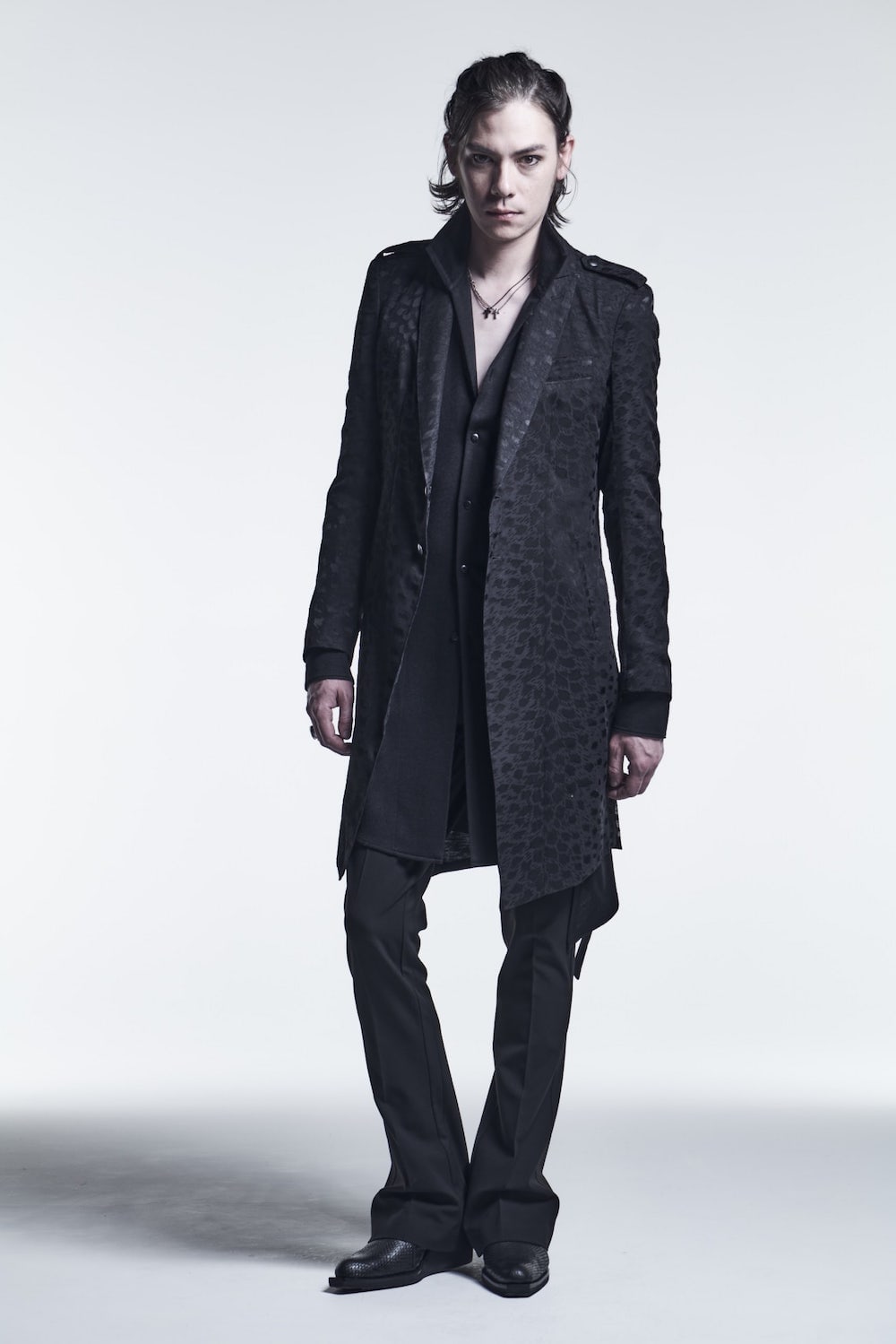 Epoulet Long Jacket Black